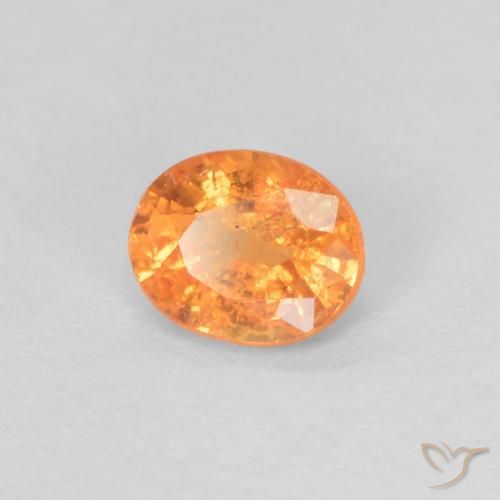 0.35 ct Orange Spessartite Garnet Stone, Natural Spessartite Garnet in Oval Facet Shape for Sale