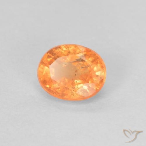 0.42 ct Orange Spessartite Garnet Stone, Natural Spessartite Garnet in Oval Facet Shape for Sale