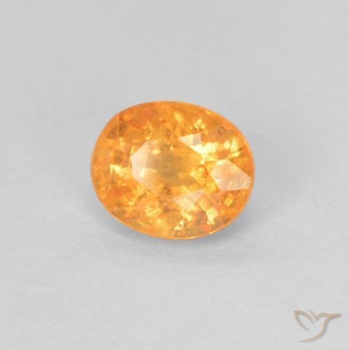 0.43 ct Orange Spessartite Garnet Stone, Natural Spessartite Garnet in Oval Facet Shape for Sale