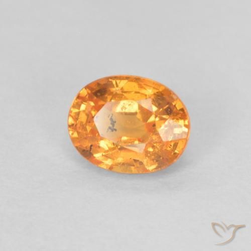 0.44 ct Orange Spessartite Garnet Stone, Natural Spessartite Garnet in Oval Facet Shape for Sale