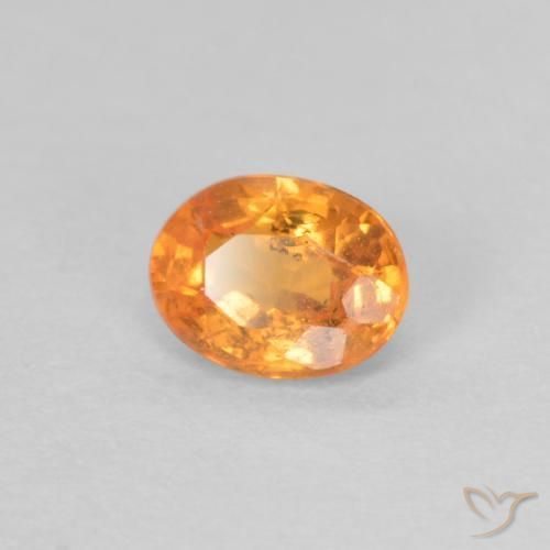 0.35 ct Orange Spessartite Garnet Stone, Natural Spessartite Garnet in Oval Facet Shape for Sale