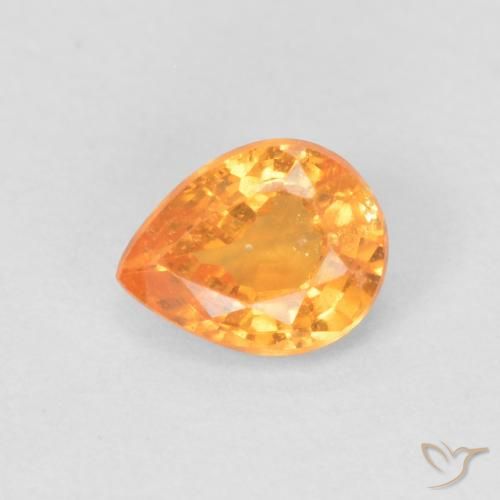 0.42ct Natural Intense Orange Spessartite Garnet, Pear Shape, VS