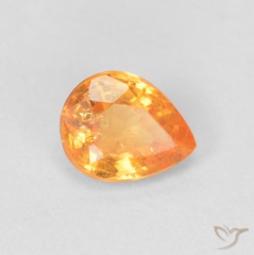 0.42 ct Orange Spessartite Garnet Stone, Natural Spessartite Garnet in Pear Facet Shape for Sale