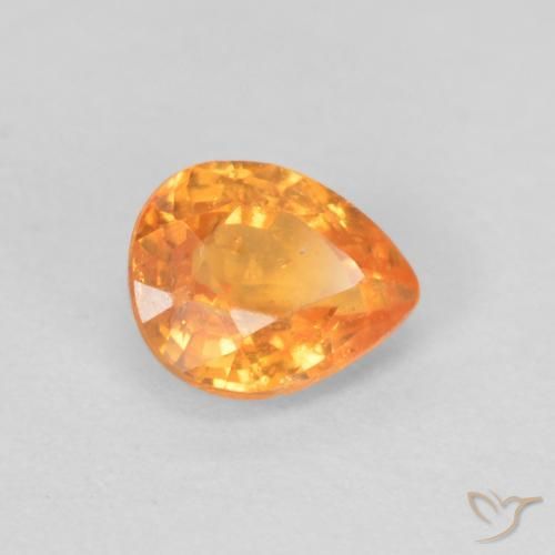 0.48 ct Orange Spessartite Garnet Stone, Natural Spessartite Garnet in Pear Facet Shape for Sale