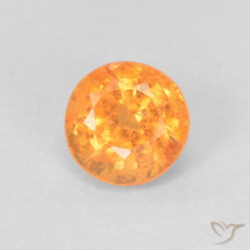 0.60ct Natural Intense Orange Spessartite Garnet, Round, VS