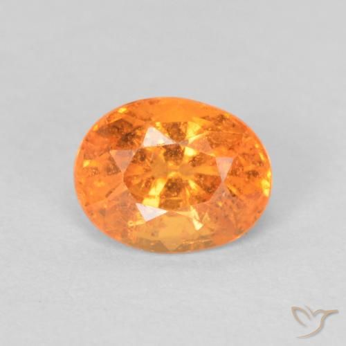 5,2 x 4,1mm ovaler oranger Spessartin-Granat aus Mosambik, Gewicht 0,58 ct, 1 Stück Spessartin-Granat - Farbe: Hellorange, natürlicher Edelstein in VS-SI Reinheit, Mohs-Härte von 6,5 - 7,5 Geeignet für den täglichen Gebrauch im Schmuck, Photo A
