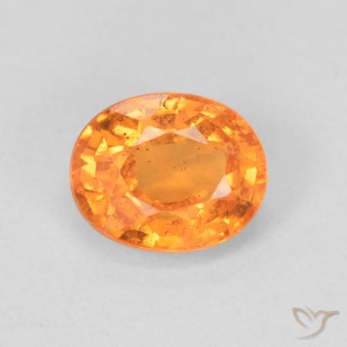 0.56 ct Orange Spessartite Garnet Gemstone, Spessartite Garnet Gem in Oval Facet Shape for Sale.