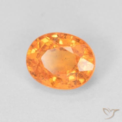 0.56 ct Orange Spessartite Garnet Stone, Natural Spessartite Garnet in Oval Facet Shape for Sale