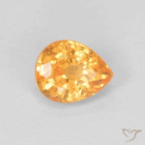 0.43 ct Orange Spessartite Garnet Stone, Natural Spessartite Garnet in Pear Facet Shape for Sale