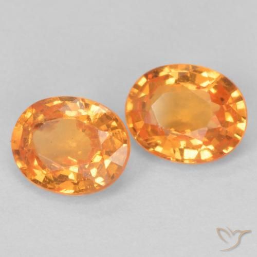 0.93 ctw Orange Spessartite Garnet Stones, Natural Spessartite Garnet in Oval Facet Shape for Sale