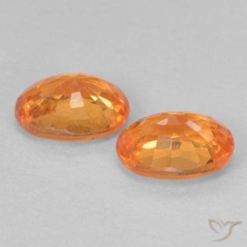 Spessartite Garnet Gemstones in 5 x 4 mm (calibrated) Size for Sale, Spessartite Garnet Stones in Bright Orange Color
