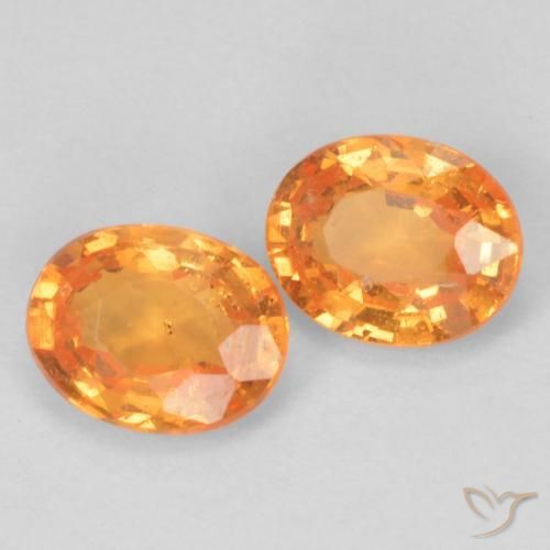 0.93 ctw Orange Spessartite Garnet Stones, Natural Spessartite Garnet in Oval Facet Shape for Sale