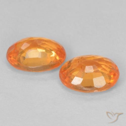 Spessartite Garnet Gemstones in 5 x 4 mm (calibrated) Size for Sale, Spessartite Garnet Stones in Bright Orange Color