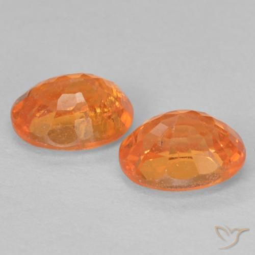 Spessartite Garnet Gemstones in 5 x 4 mm (calibrated) Size for Sale, Spessartite Garnet Stones in Bright Orange Color