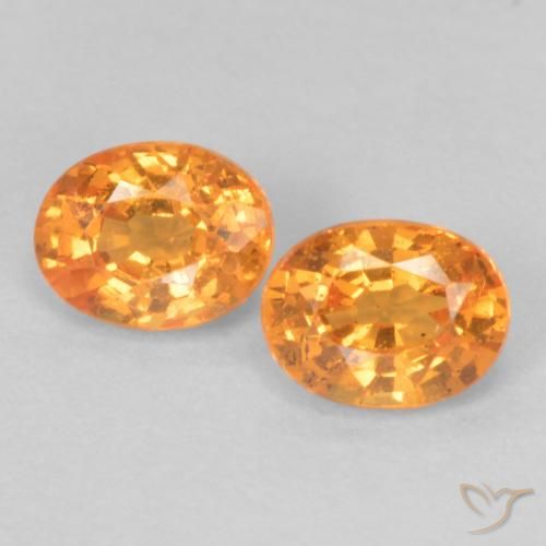 0.55 ct Orange Spessartite Garnet, 4.1 x 3.2 mm Oval Cut From Mozambique, Photo A