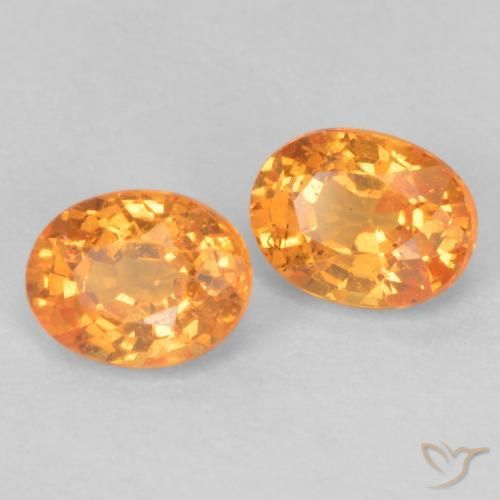0.55 ctw Orange Spessartite Garnet Stones, Natural Spessartite Garnet in Oval Facet Shape for Sale