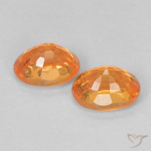 Spessartite Garnet Gemstones in 4.1 x 3.2 mm Size for Sale, Spessartite Garnet Stones in Bright Orange Color