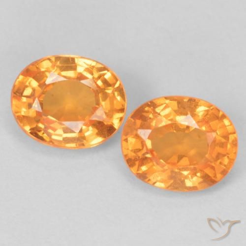 0.97 ct Orange Spessartite Garnet, 5 x 4 mm Oval Cut From Mozambique, Photo A