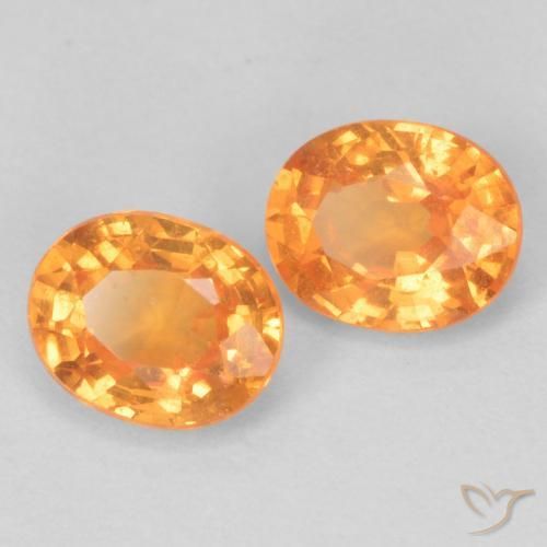 0.97 ctw Orange Spessartite Garnet Stones, Natural Spessartite Garnet in Oval Facet Shape for Sale