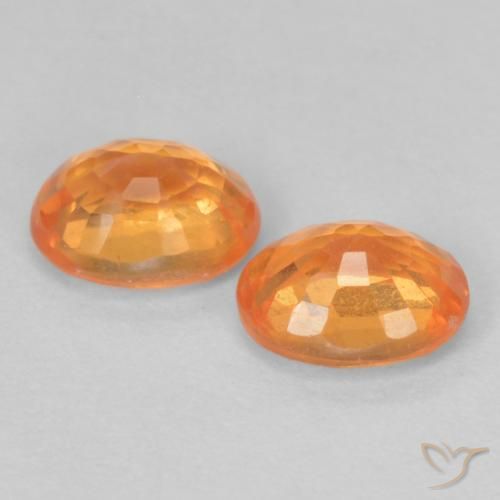 Spessartite Garnet Gemstones in 5 x 4 mm (calibrated) Size for Sale, Spessartite Garnet Stones in Medium Orange Color