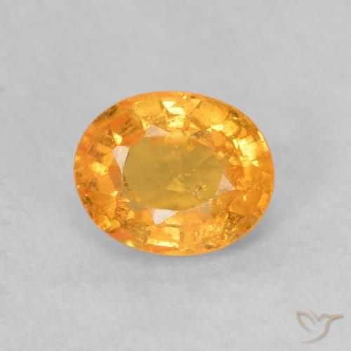 0.55ct Natural Apricot Orange Spessartite Garnet, Oval, VS-SI