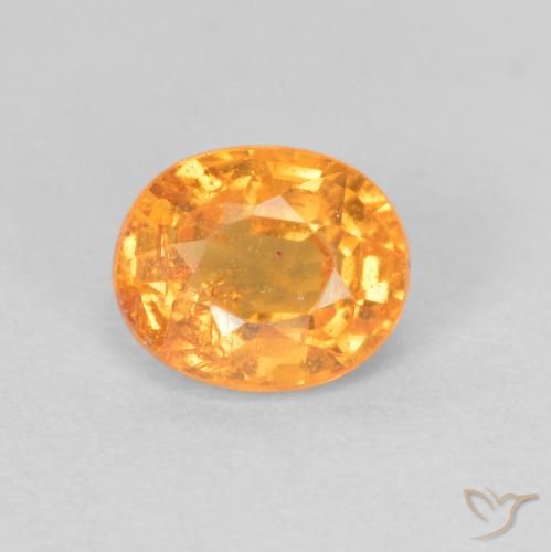 0.55ct Natural Intense Orange Spessartite Garnet, Oval, VS-SI