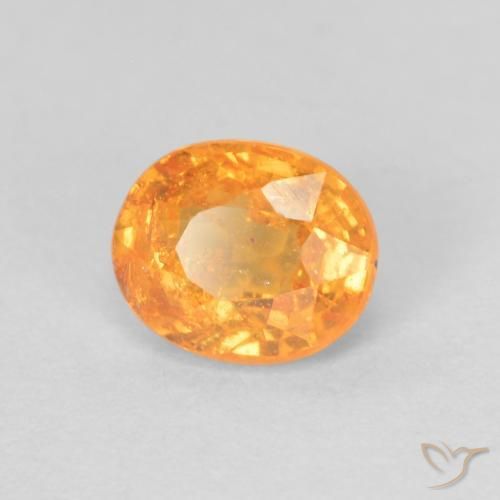0.55 ct Orange Spessartite Garnet Stone, Natural Spessartite Garnet in Oval Facet Shape for Sale