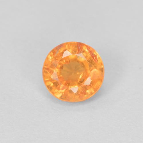Grenat Spessartite Orange round facet 0,37 ct du Mozambique, dimension 4mm, pierre gemme naturelle Non traité, pureté VS, 1 pièce Grenat Spessartite de couleur Orange moyen, dureté Mohs de 6.5 à 7.5 convient aux bijoux de tous les jours, pierre de sagesse, Photo A