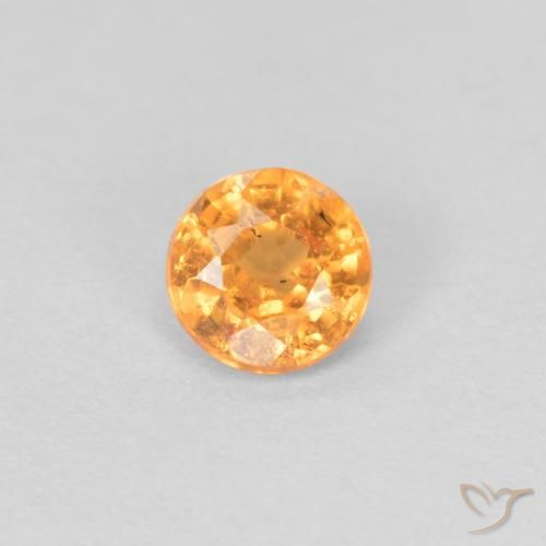 0.27ct Natural Intense Orange Spessartite Garnet, Round, VS