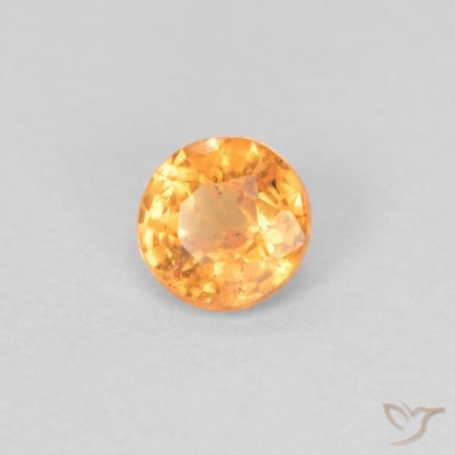 0.27 ct Orange Spessartite Garnet Stone, Natural Spessartite Garnet in Round Facet Shape for Sale