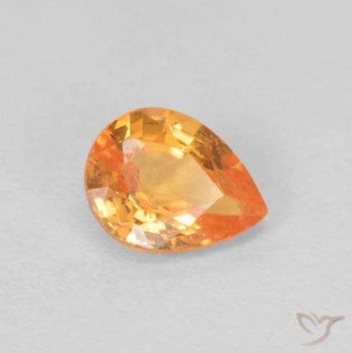 0.39 ct Orange Spessartite Garnet Stone, Natural Spessartite Garnet in Pear Facet Shape for Sale
