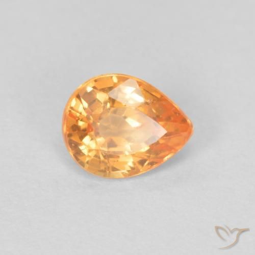 0.43 ct Orange Spessartite Garnet Stone, Natural Spessartite Garnet in Pear Facet Shape for Sale