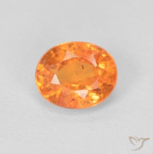 0.54ct Natural Medium Orange Spessartite Garnet, Oval, VS-SI