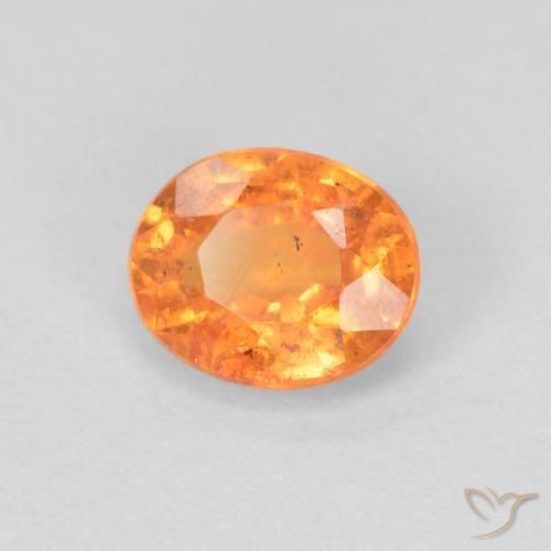 0.54 ct Orange Spessartite Garnet Stone, Natural Spessartite Garnet in Oval Facet Shape for Sale