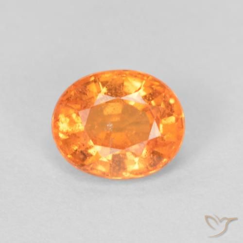 0.59ct Natural Medium Orange Spessartite Garnet, Oval, VS-SI