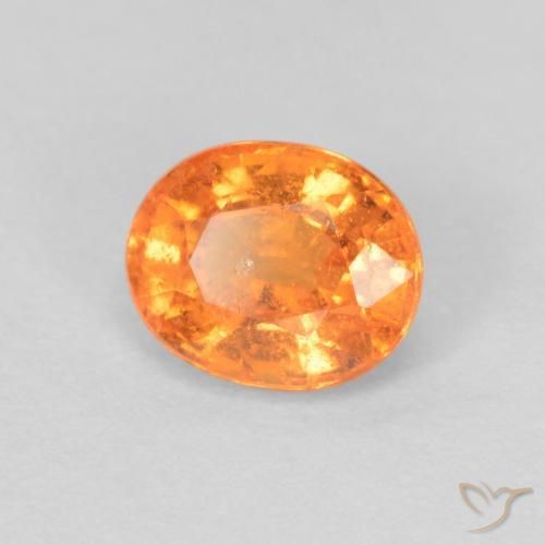 0.59 ct Orange Spessartite Garnet Stone, Natural Spessartite Garnet in Oval Facet Shape for Sale