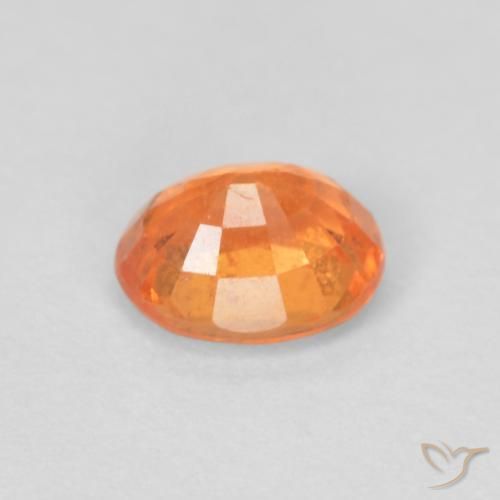 Spessartite Garnet Gemstone in 5.2 x 4.2 mm Size for Sale, Spessartite Garnet Stone in Medium Orange Color