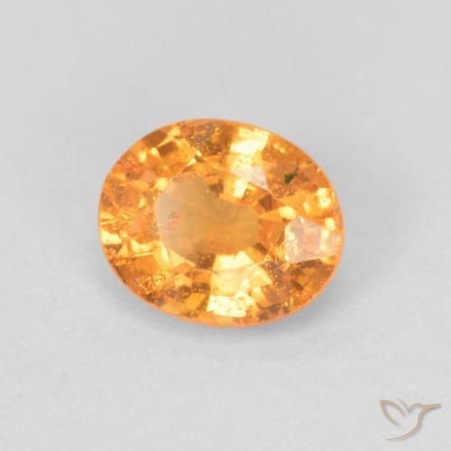 0.56 ct Orange Spessartite Garnet Stone, Natural Spessartite Garnet in Oval Facet Shape for Sale