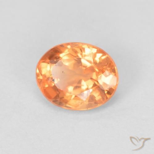 0.54 ct Orange Spessartite Garnet Stone, Natural Spessartite Garnet in Oval Facet Shape for Sale