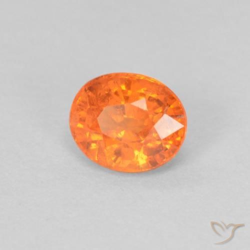 0.54 ct Orange Spessartite Garnet Stone, Natural Spessartite Garnet in Oval Facet Shape for Sale
