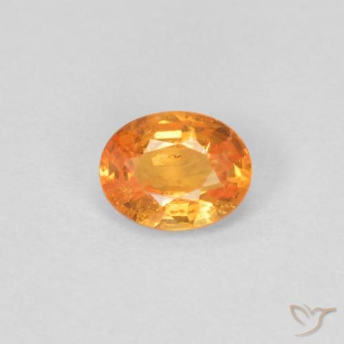 4,6 x 3,6mm ovaler oranger Spessartin-Granat aus Mosambik, Gewicht von 0,33 ct, natürlicher Edelstein in VS-SI Reinheit, 1 Stück ovaler Spessartin-Granat - Farbe: Hellorange, Mohs-Härte von 6,5 - 7,5 Geeignet für den täglichen Gebrauch im Schmuck, Photo A