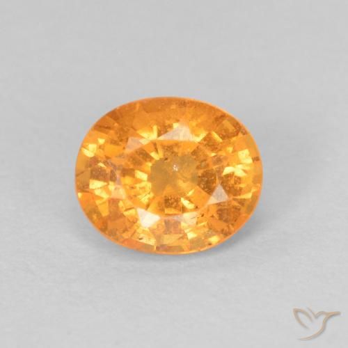 0.70ct Natural Honey Orange Spessartite Garnet, Oval, VS-SI