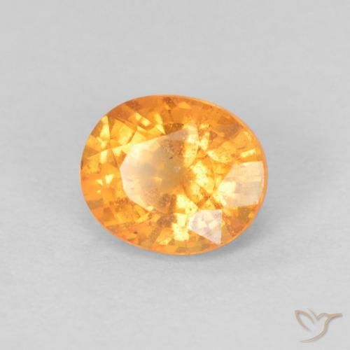 0.70 ct Orange Spessartite Garnet Stone, Natural Spessartite Garnet in Oval Facet Shape for Sale