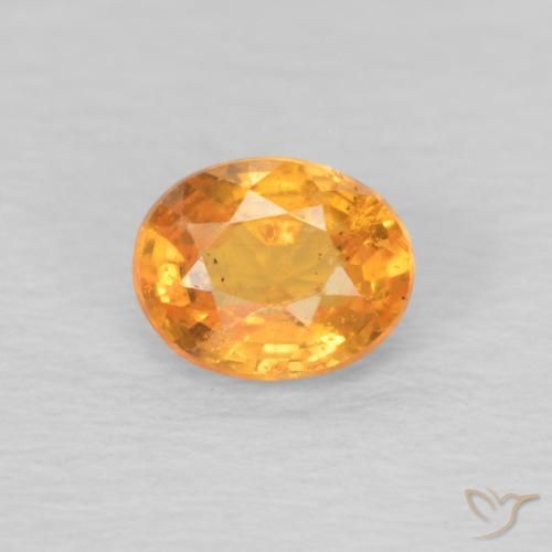 0.38ct Natural Bright Orange Spessartite Garnet, Oval, VS