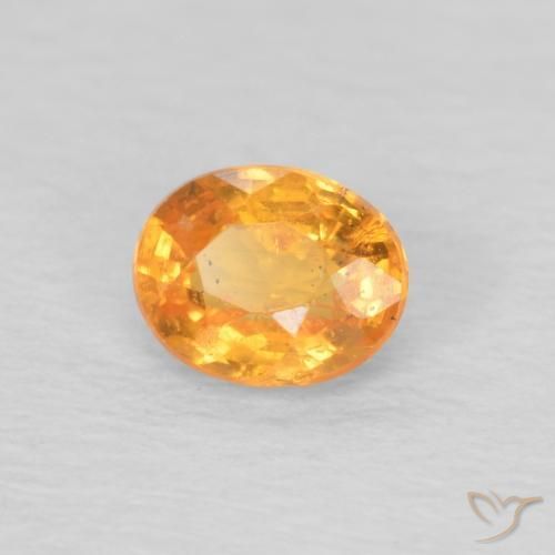 0.38 ct Orange Spessartite Garnet Stone, Natural Spessartite Garnet in Oval Facet Shape for Sale