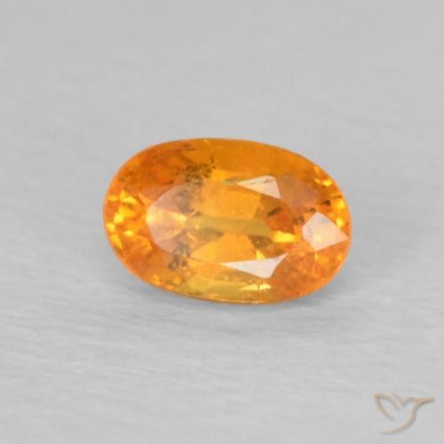 0.45 ct Orange Spessartite Garnet Stone, Natural Spessartite Garnet in Oval Facet Shape for Sale