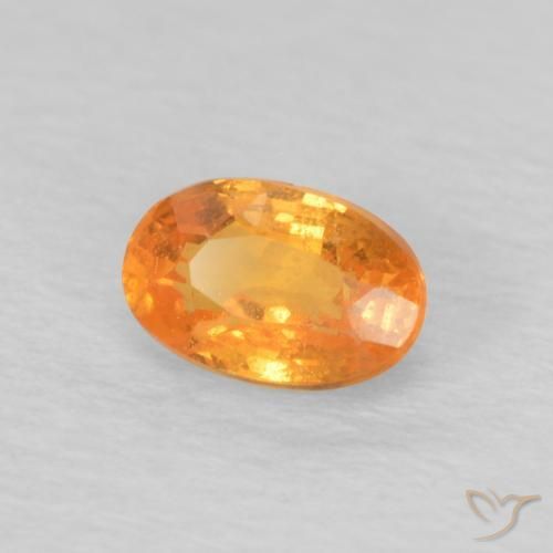 0.46 ct Orange Spessartite Garnet Stone, Natural Spessartite Garnet in Oval Facet Shape for Sale