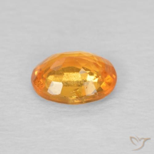 Spessartite Garnet Gemstone in 5 x 4 mm (calibrated) Size for Sale, Spessartite Garnet Stone in Amber Orange Color