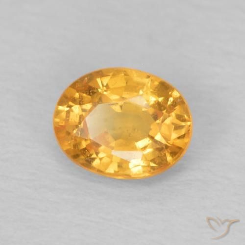 0.47 ct Golden Spessartite Garnet Stone, Natural Spessartite Garnet in Oval Facet Shape for Sale