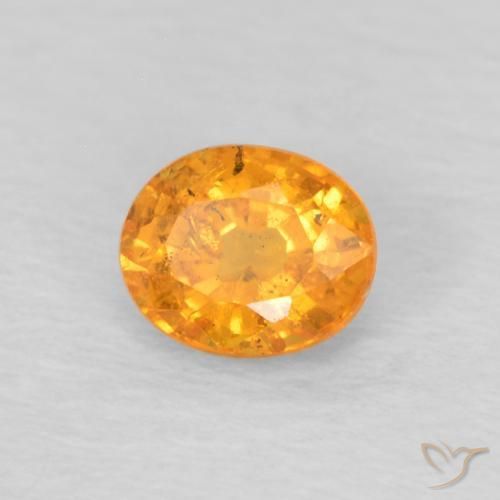 0.42 ct Orange Spessartite Garnet Stone, Natural Spessartite Garnet in Oval Facet Shape for Sale